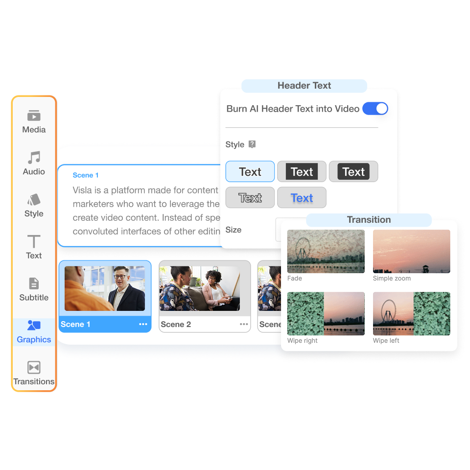 Edit your client thank you video scene by scene in Visla